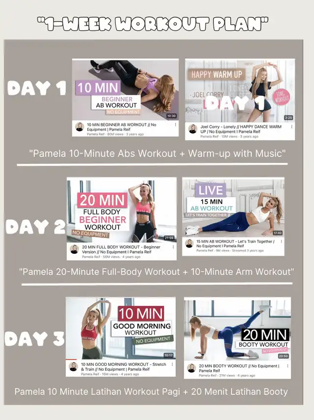 WOKROUT SCHEDULE UNTUK PEMULA ALA PAMELA Gallery posted by work.out Lemon8